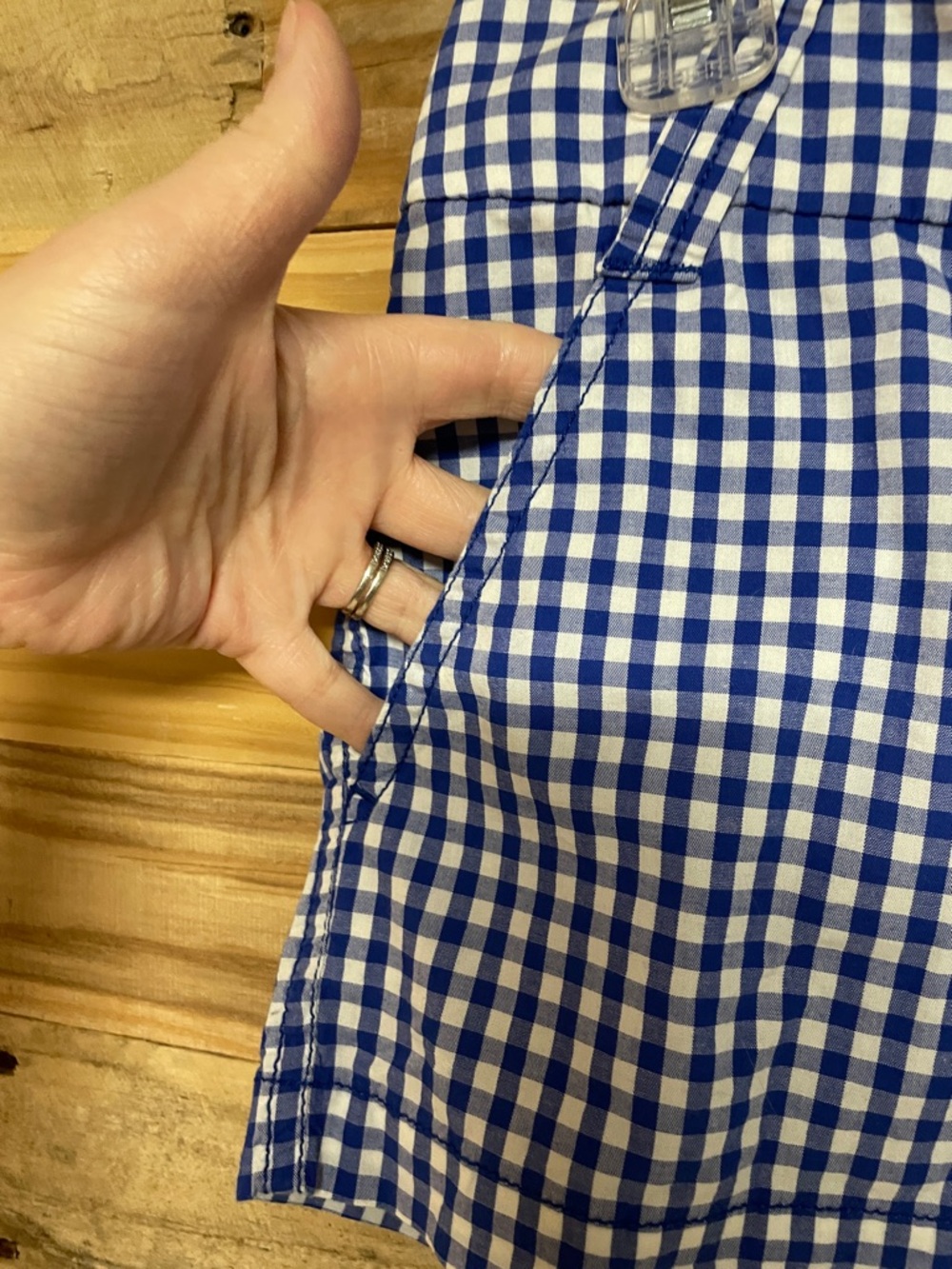J. Crew size 2 Blue and White Gingham Mid-Rise Lightweight Chino Shorts - Picture 4 of 10